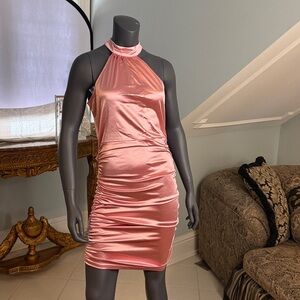 SHEIN Shimmering Pink Satin Dress